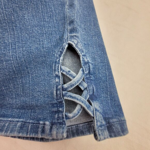 Croft & Barrow Capri Womens XS Crop Blue Denim Jeans Pants Pull On Elastic - Picture 11 of 13